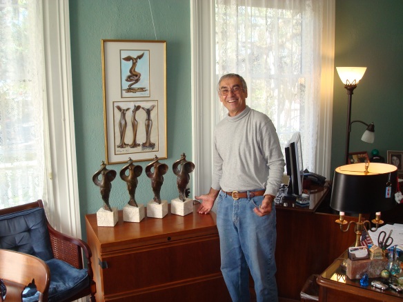 Enzo Torcoletti with his most recent "La Florida" sculptures. Photo taken and used by permission of Tim Storhoff.