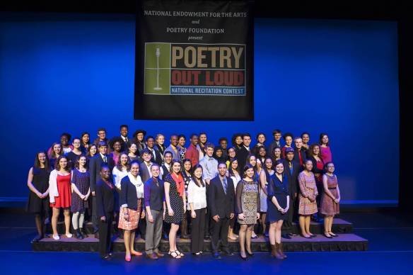 This year’s 53 Poetry Out Loud State Champions in Washington, DC. Photo by James Kegley, used with permission of the National Endowment for the Arts.